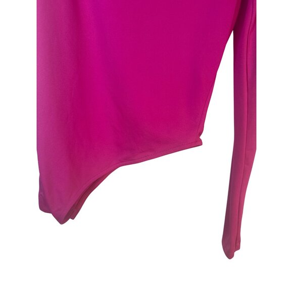 2/$30 ZARA Hot Pink Small Asymmetrical One Shoulder Bodysuit - Picture 10 of 12